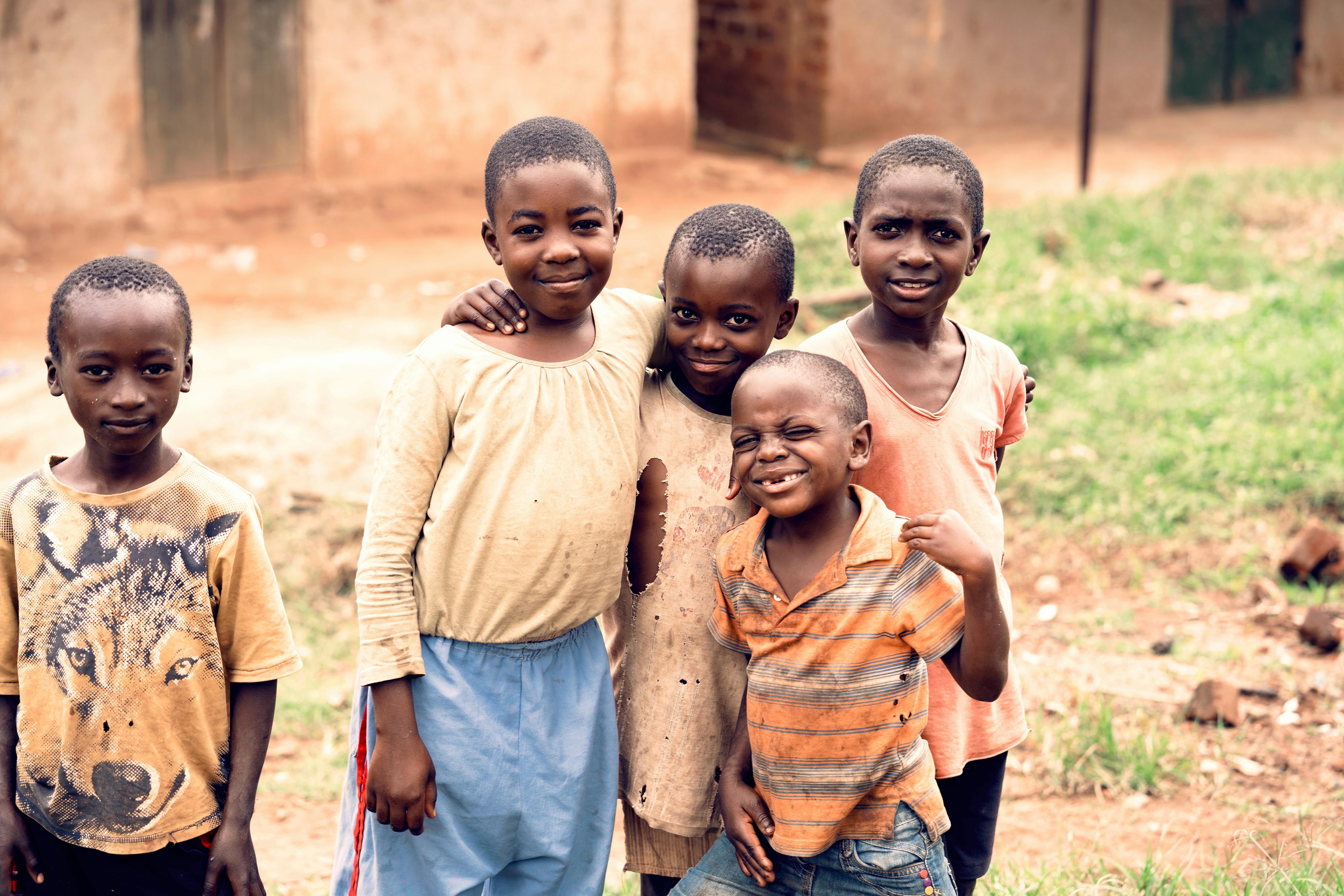 Children outside in a community setting